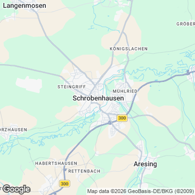 Karte von Schrobenhausen und Umgebung