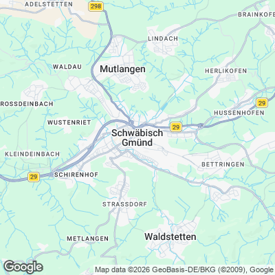 Karte von Schwäbisch Gmünd und Umgebung