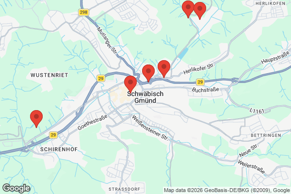 Karte mit Entrümpelungsaufträgen in Schwäbisch Gmünd