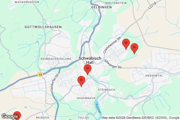 Karte mit Entrümpelungsaufträgen in Schwäbisch Hall
