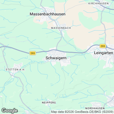 Karte von Schwaigern und Umgebung
