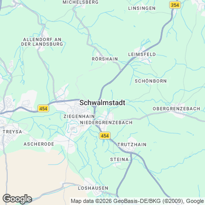 Karte von Schwalmstadt und Umgebung