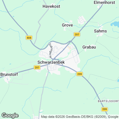 Karte von Schwarzenbek und Umgebung