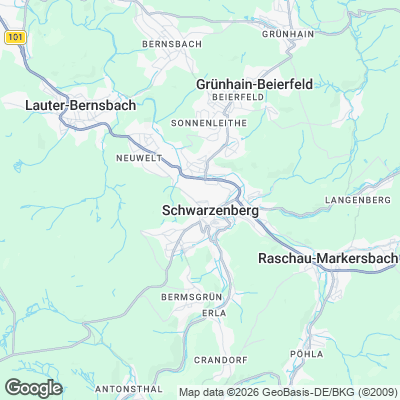 Karte von Schwarzenberg und Umgebung