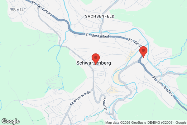 Karte mit Entrümpelungsaufträgen in Schwarzenberg