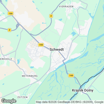 Karte von Schwedt und Umgebung