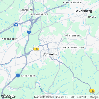 Karte von Schwelm und Umgebung