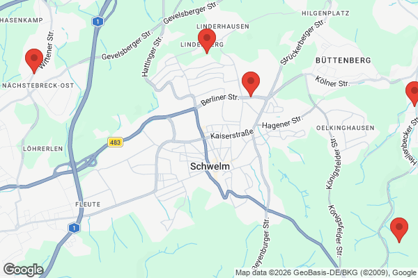 Karte mit Entrümpelungsaufträgen in Schwelm