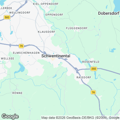 Karte von Schwentinental und Umgebung