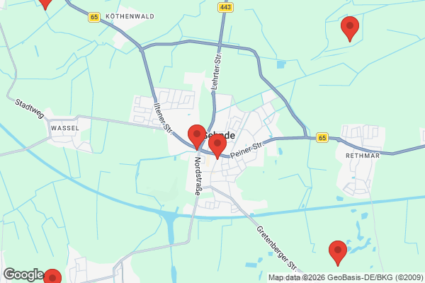 Karte mit Entrümpelungsaufträgen in Sehnde