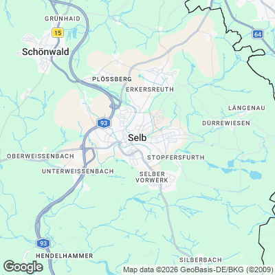 Karte von Selb und Umgebung