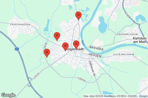 Karte mit Entrümpelungsaufträgen in Seligenstadt