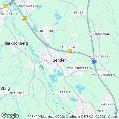 Karte von Senden und Umgebung