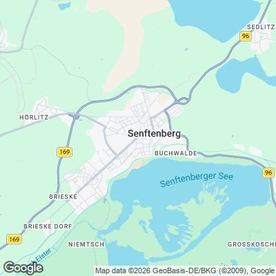 Karte von Senftenberg und Umgebung
