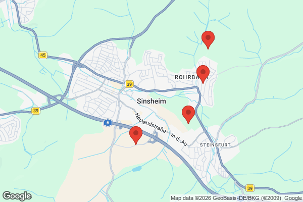 Karte mit Entrümpelungsaufträgen in Sinsheim