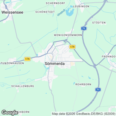 Karte von Sömmerda und Umgebung