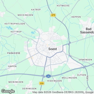 Karte von Soest und Umgebung