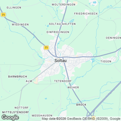 Karte von Soltau und Umgebung
