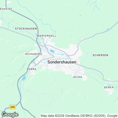Karte von Sondershausen und Umgebung