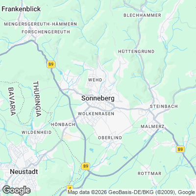 Karte von Sonneberg und Umgebung