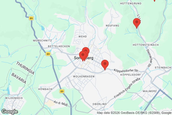 Karte mit Entrümpelungsaufträgen in Sonneberg