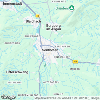 Karte von Sonthofen und Umgebung
