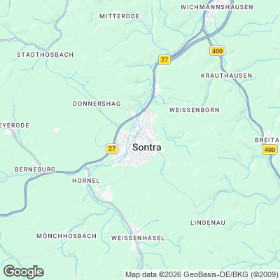 Karte von Sontra und Umgebung