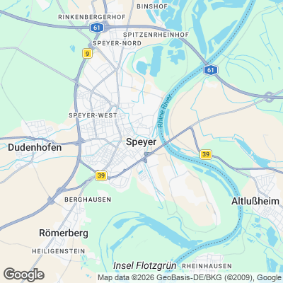 Karte von Speyer und Umgebung