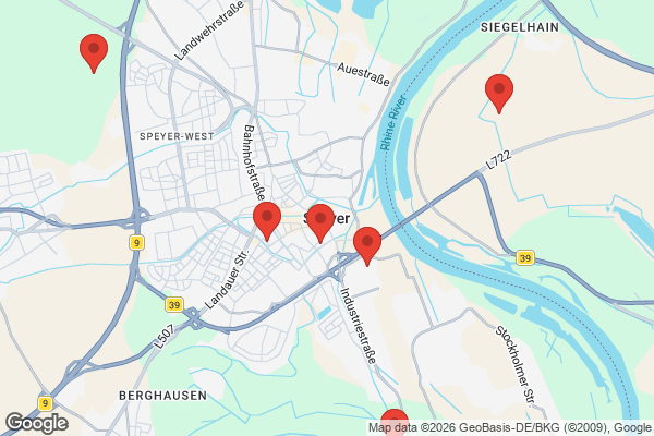 Karte mit Entrümpelungsaufträgen in Speyer