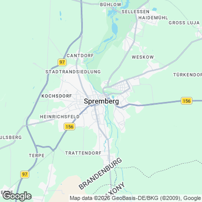 Karte von Spremberg und Umgebung