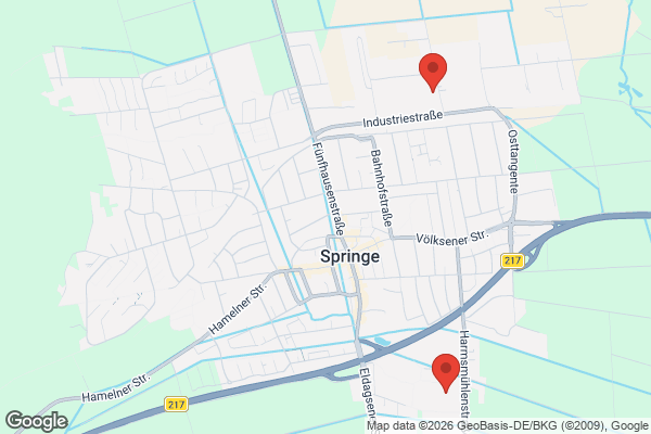 Karte mit Entrümpelungsaufträgen in Springe