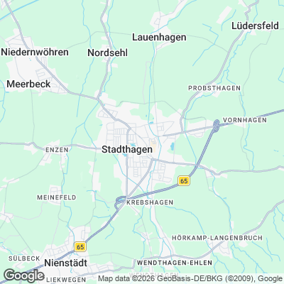 Karte von Stadthagen und Umgebung