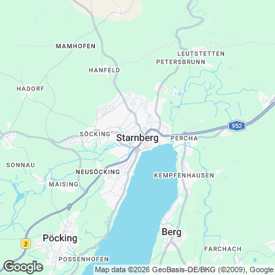Karte von Starnberg und Umgebung