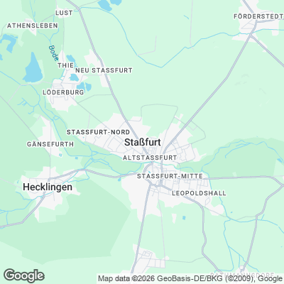 Karte von Staßfurt und Umgebung