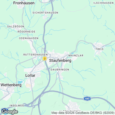 Karte von Staufenberg und Umgebung