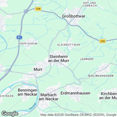 Karte von Steinheim an der Murr und Umgebung