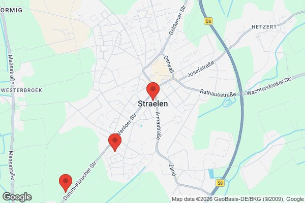 Karte mit Entrümpelungsaufträgen in Straelen