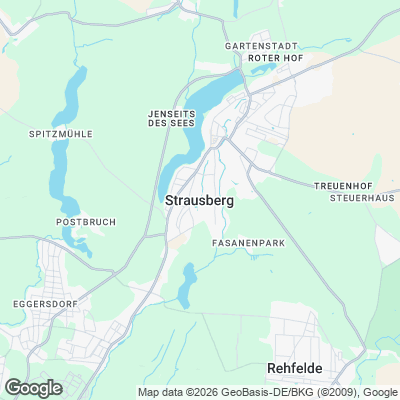 Karte von Strausberg und Umgebung