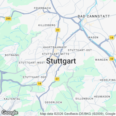 Karte von Stuttgart und Umgebung