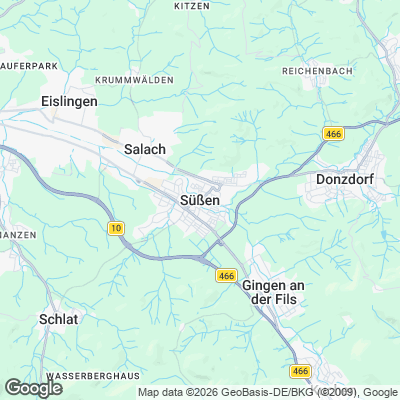 Karte von Süßen und Umgebung