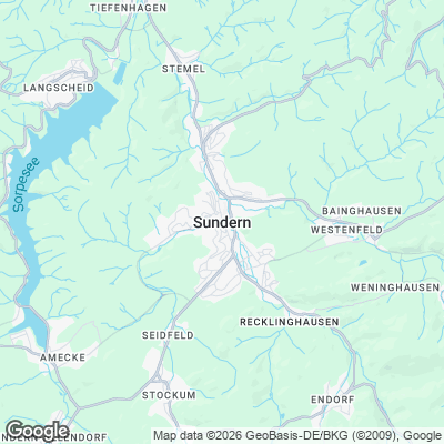 Karte von Sundern und Umgebung