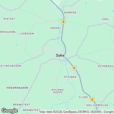 Karte von Syke und Umgebung