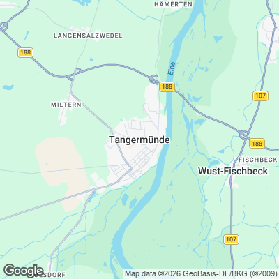 Karte von Tangermünde und Umgebung