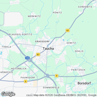 Karte von Taucha und Umgebung