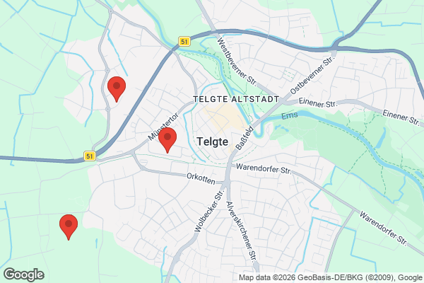 Karte mit Entrümpelungsaufträgen in Telgte