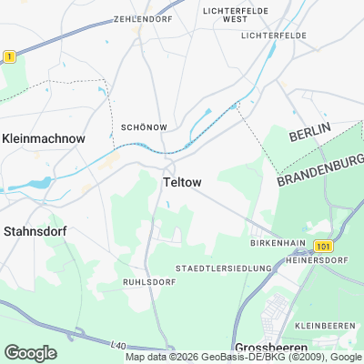 Karte von Teltow und Umgebung