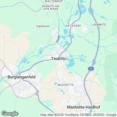 Karte von Teublitz und Umgebung