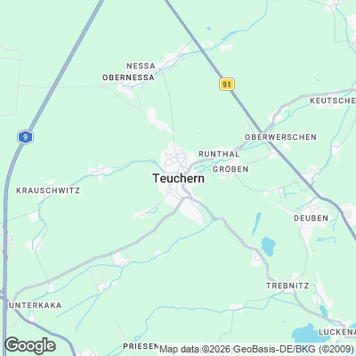 Karte von Teuchern und Umgebung