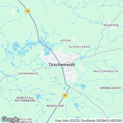 Karte von Tirschenreuth und Umgebung