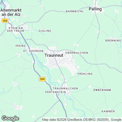 Karte von Traunreut und Umgebung